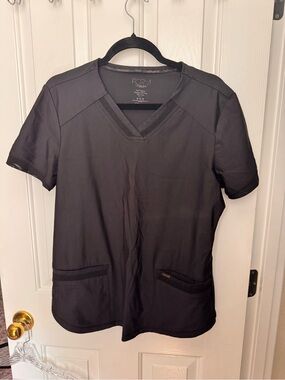 Cherokee Black V-Neck Scrub Top